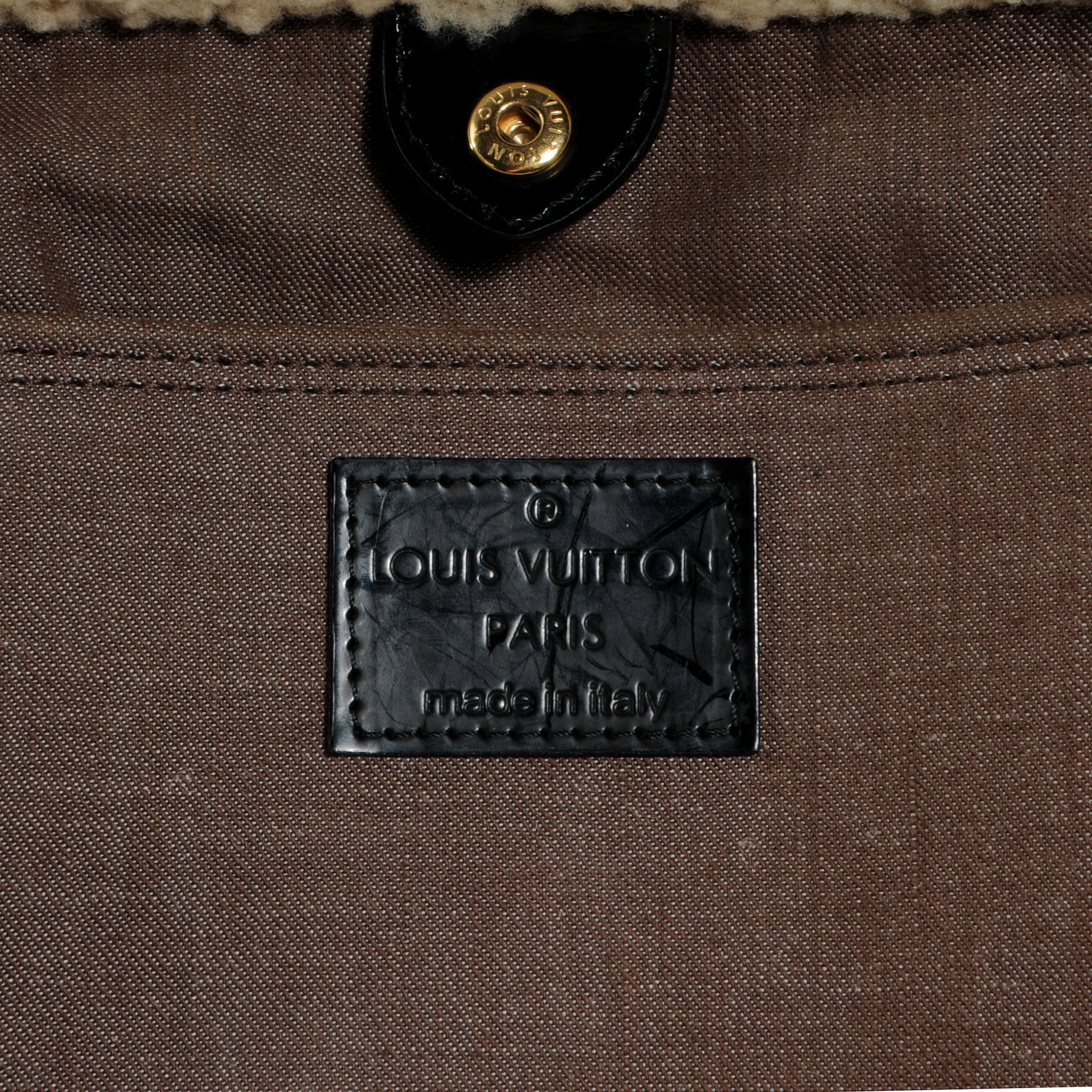 Louis Vuitton Patent Monogram Shearling Sac Thunder 6 of 8