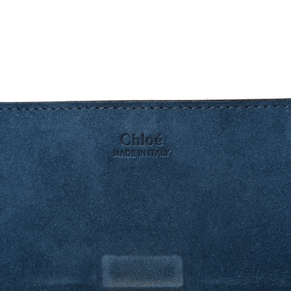 Chloe Suede Smooth Calfskin Drew Shoulder Bag Majolica Blue 8 of 11