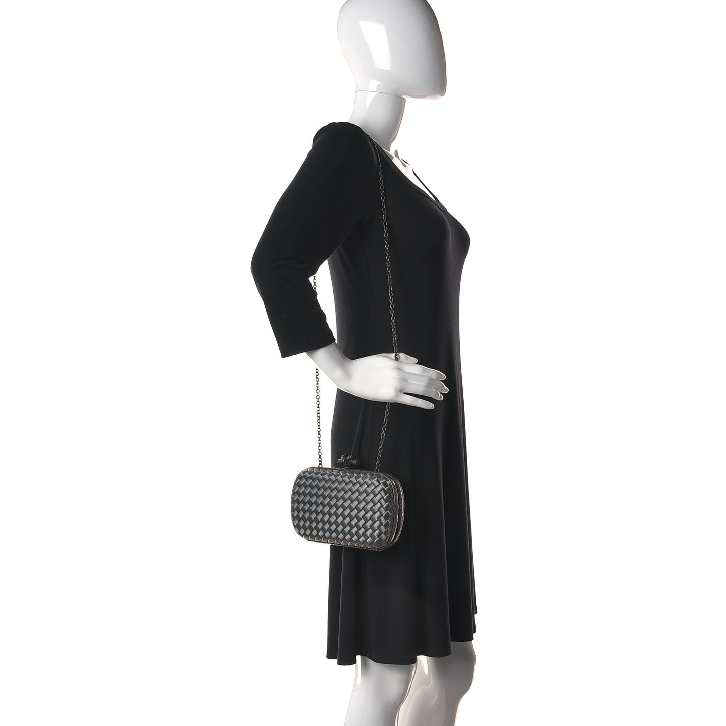Satin Intreccio Impero Ayers Knot Clutch Grey