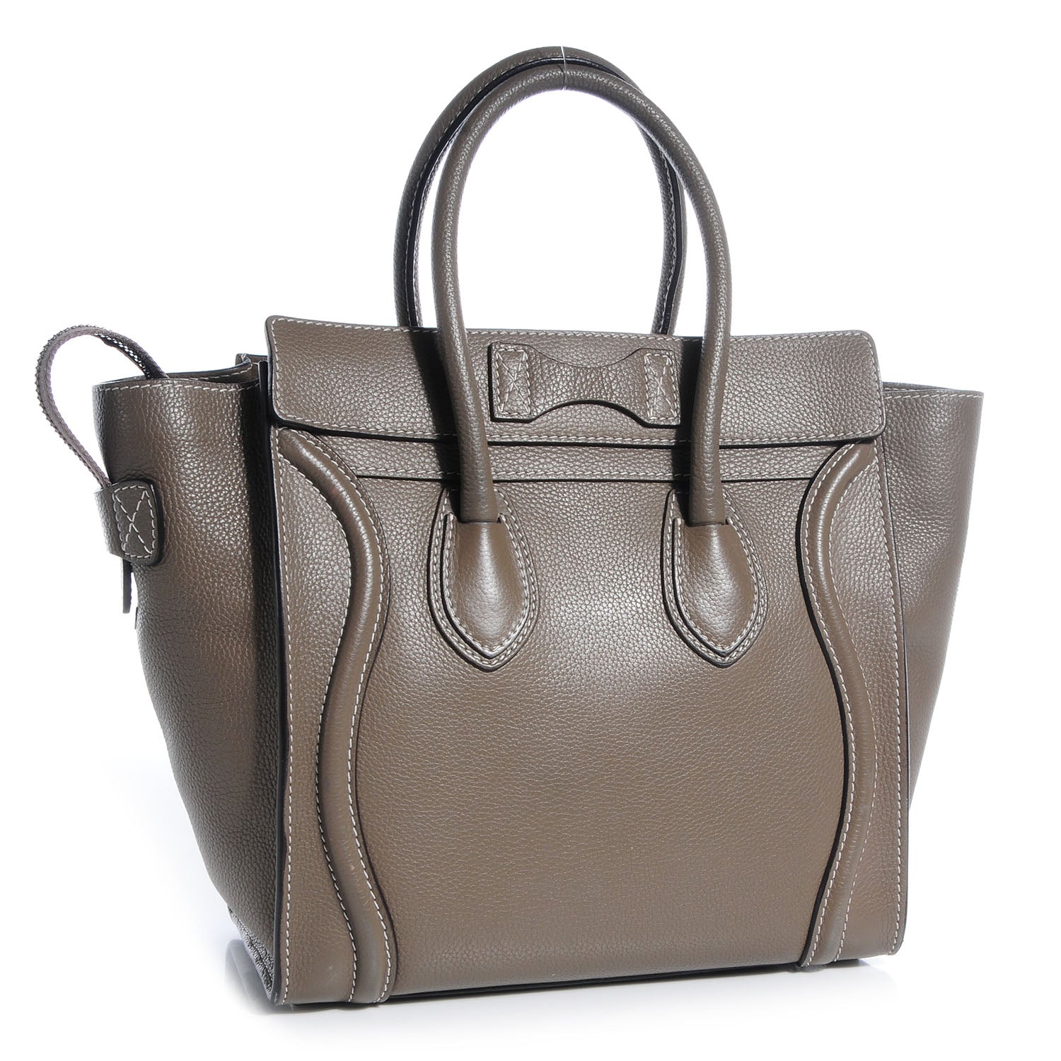 Celine Drummed Calfskin Micro Luggage Souris 3 of 9