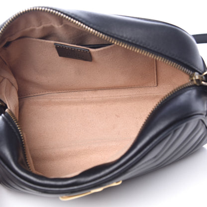 Gucci Calfskin Matelasse Small GG Marmont Chain Shoulder Bag Black 5 of 7