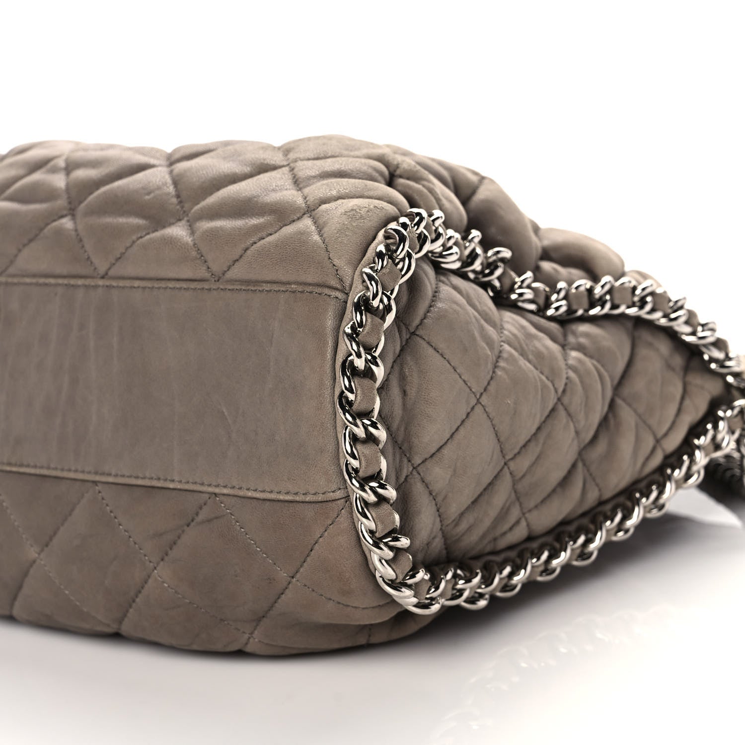 Chanel Washed Lambskin Chain Around Hobo Taupe 9 of 12