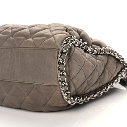 Chanel Washed Lambskin Chain Around Hobo Taupe 9 of 12