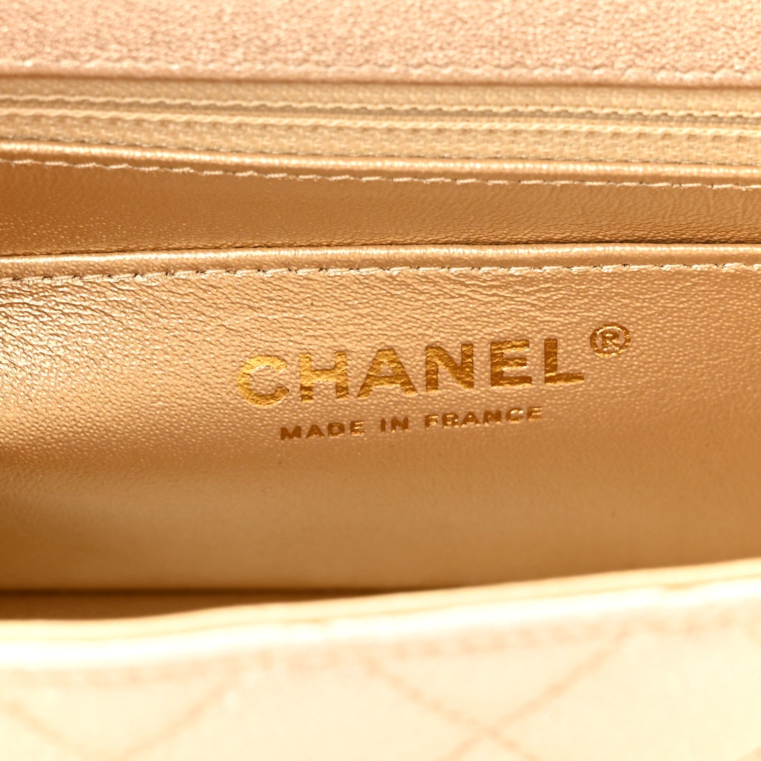 Chanel Metallic Lambskin Quilted Mini Rectangular Flap Gold 6 of 10