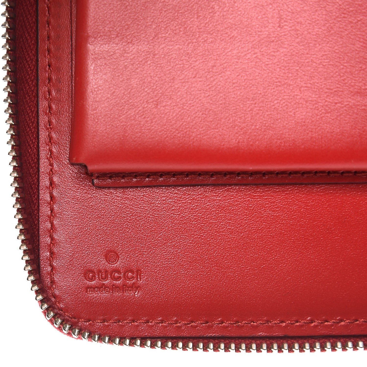 Gucci Guccissima Signature Travel Document Case Hibiscus Red 7 of 9
