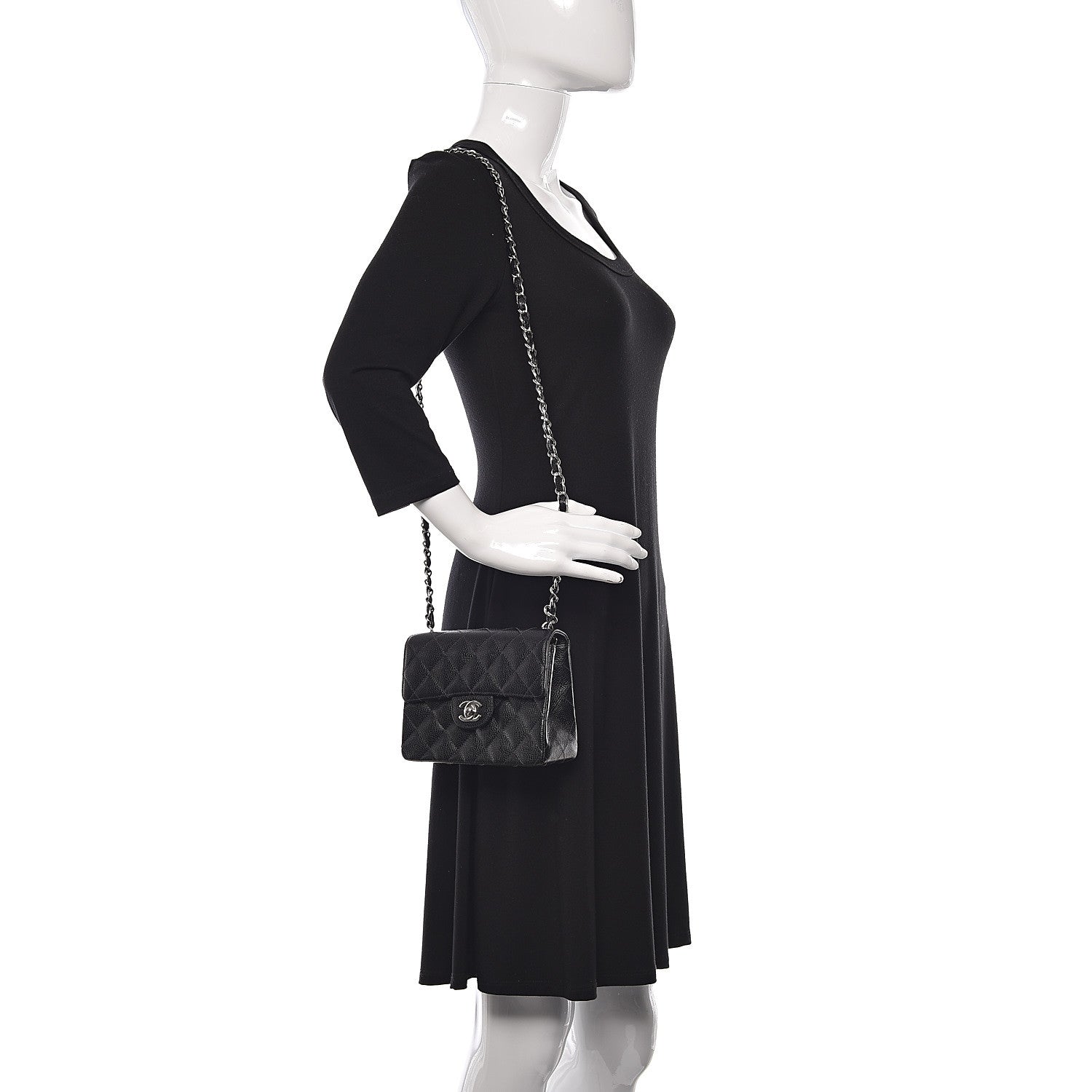 Chanel Caviar Quilted Mini Square Flap Black 2 of 12