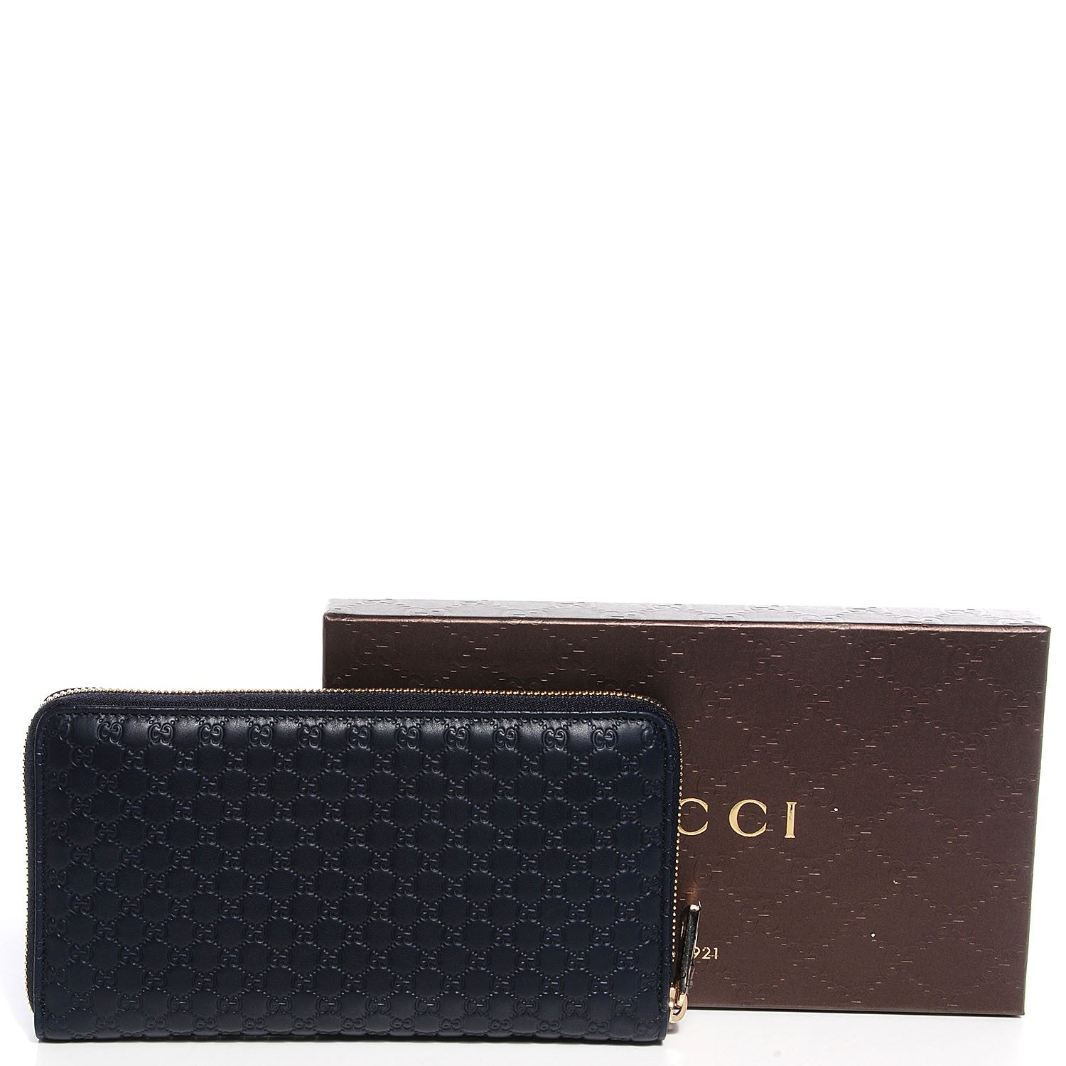 Gucci Microguccissima Large Zip Around Organizer Wallet Blue 5 of 8