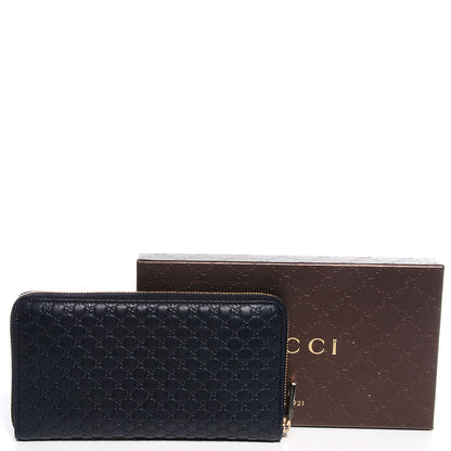 Gucci Microguccissima Large Zip Around Organizer Wallet Blue 5 of 8