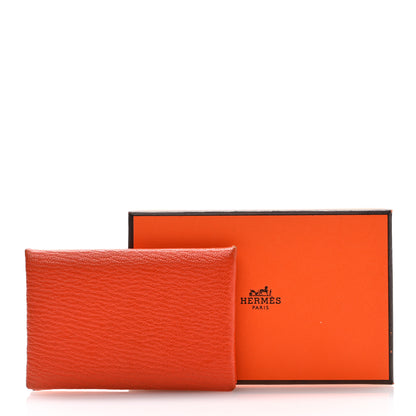 Hermes Chevre Mysore Calvi Card Case Feu 8 of 8