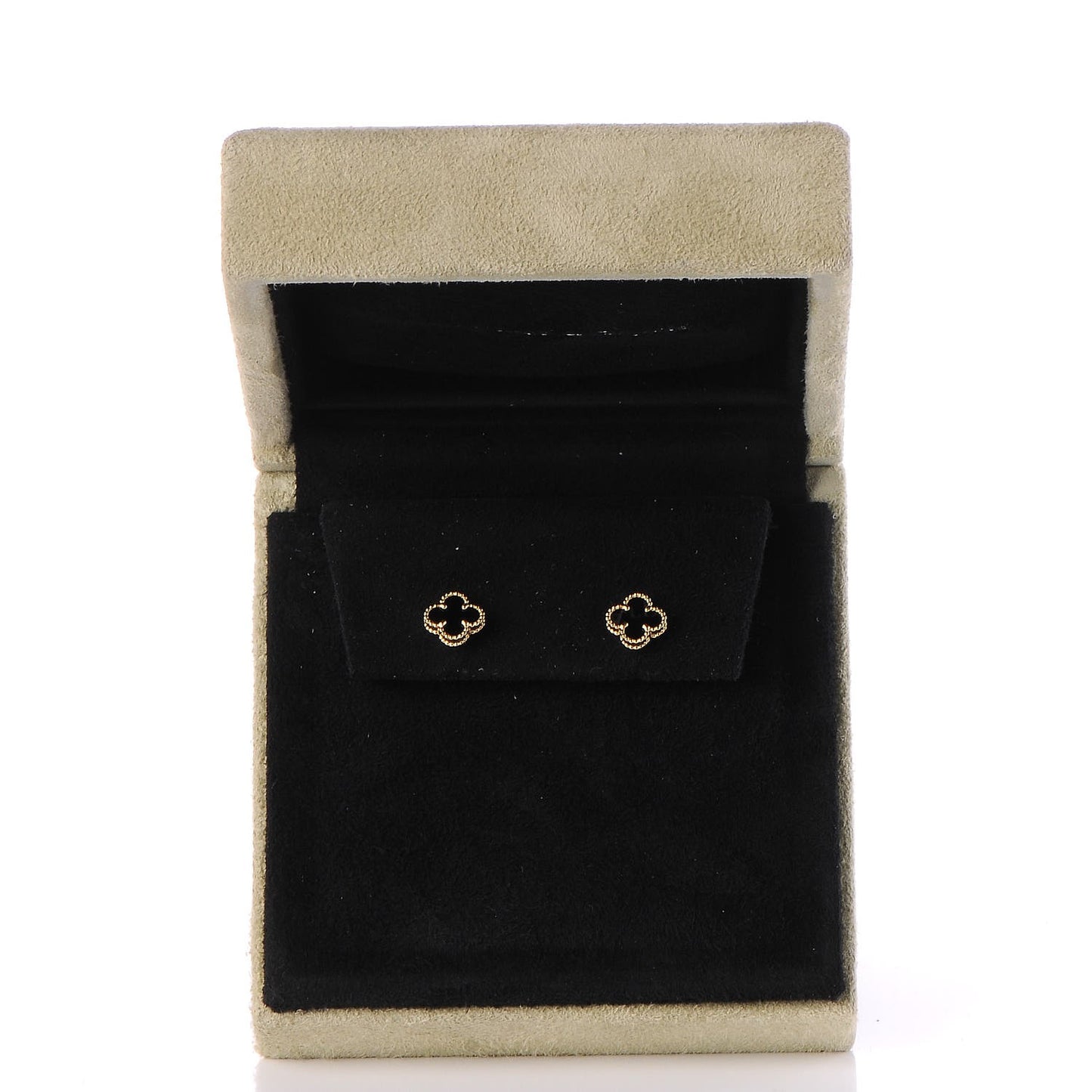 18K Yellow Gold Black Onyx Sweet Alhambra Earrings