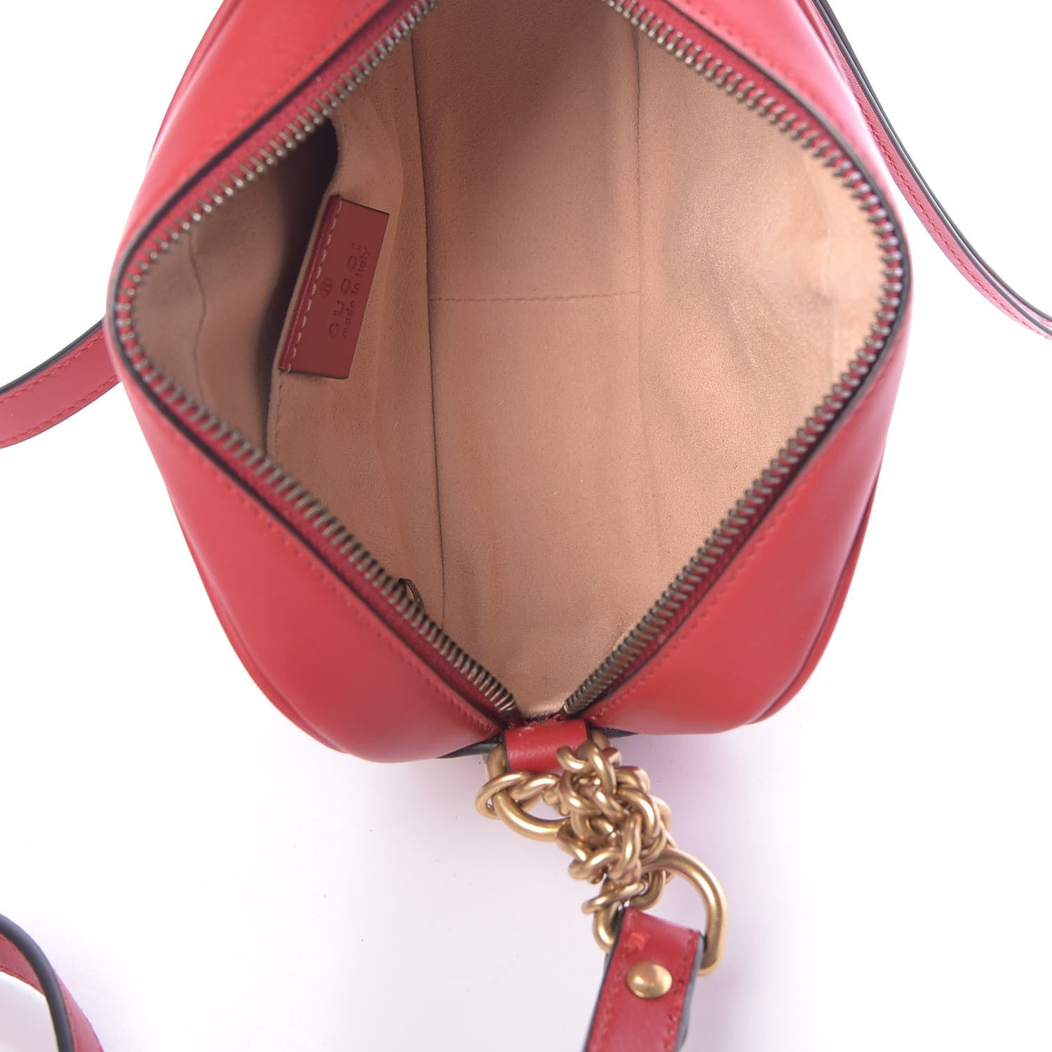 Gucci Calfskin Matelasse Mini GG Marmont Chain Shoulder Bag Hibiscus Red 5 of 10