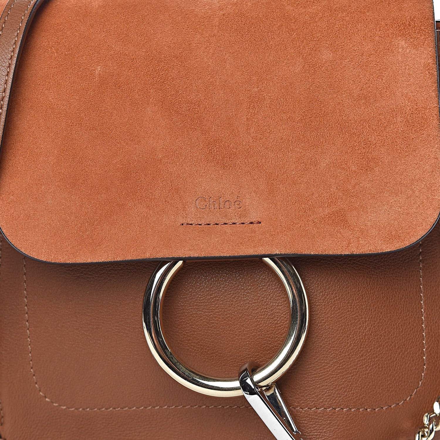 Chloe Suede Calfskin Small Faye Backpack Tan 11 of 11