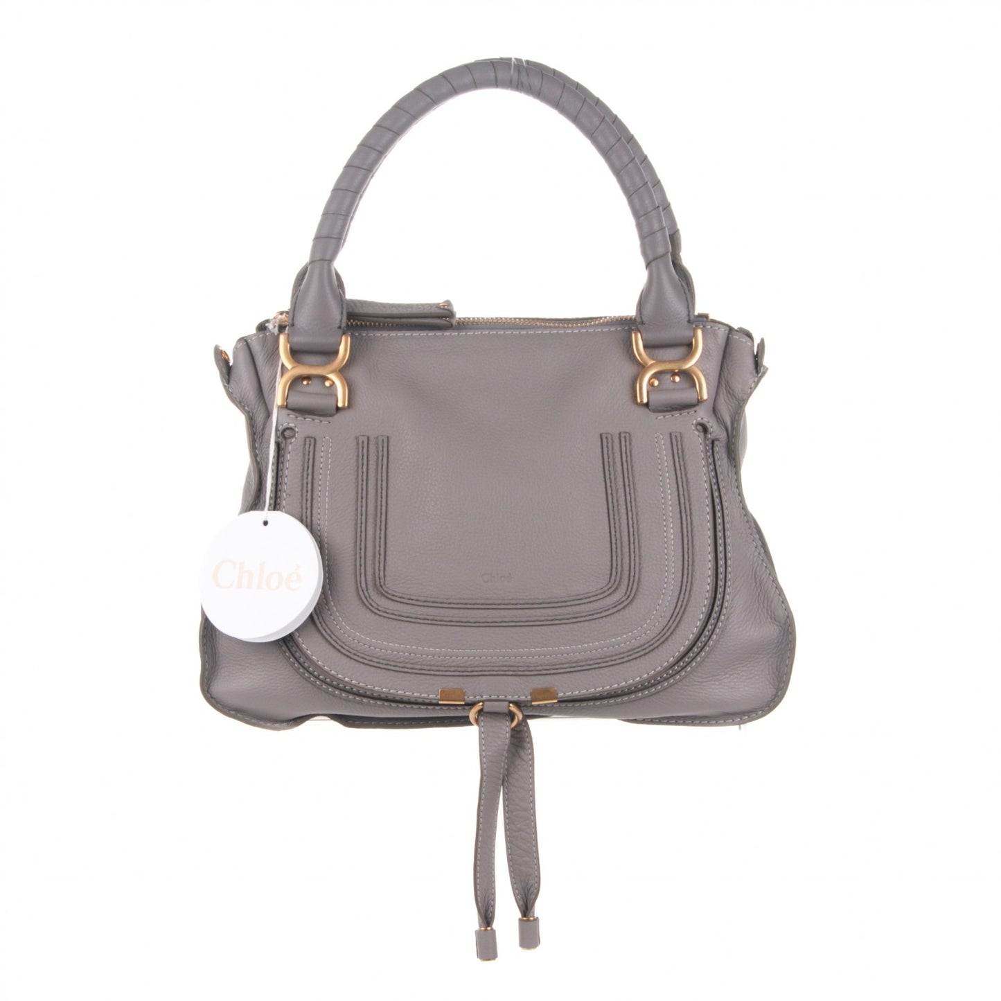 Calfskin Medium Marcie Satchel Cashmere Grey