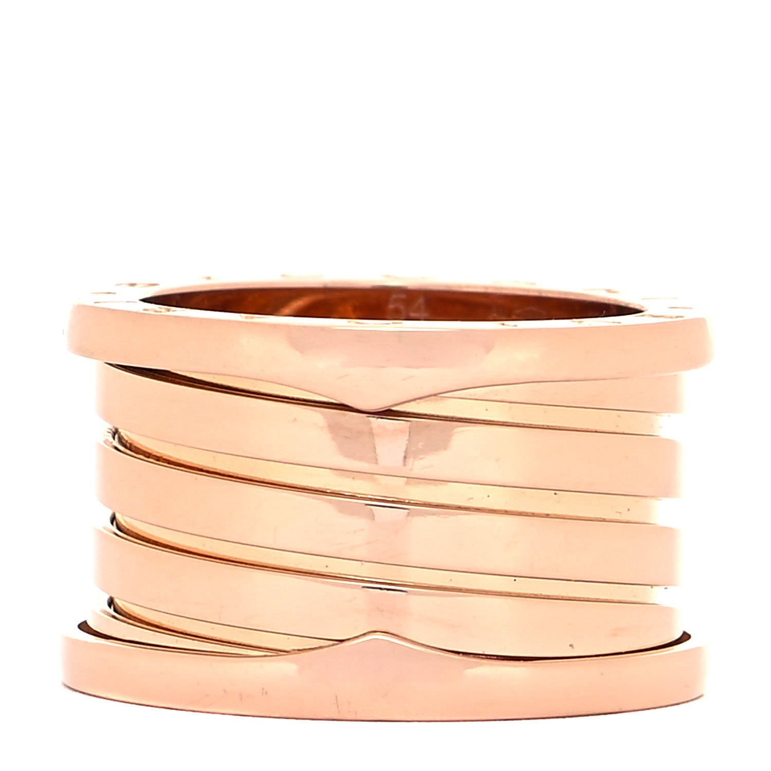Bulgari 18K Rose Gold B.Zero1 Five-Band Anniversary Ring 54 6.75 3 of 6
