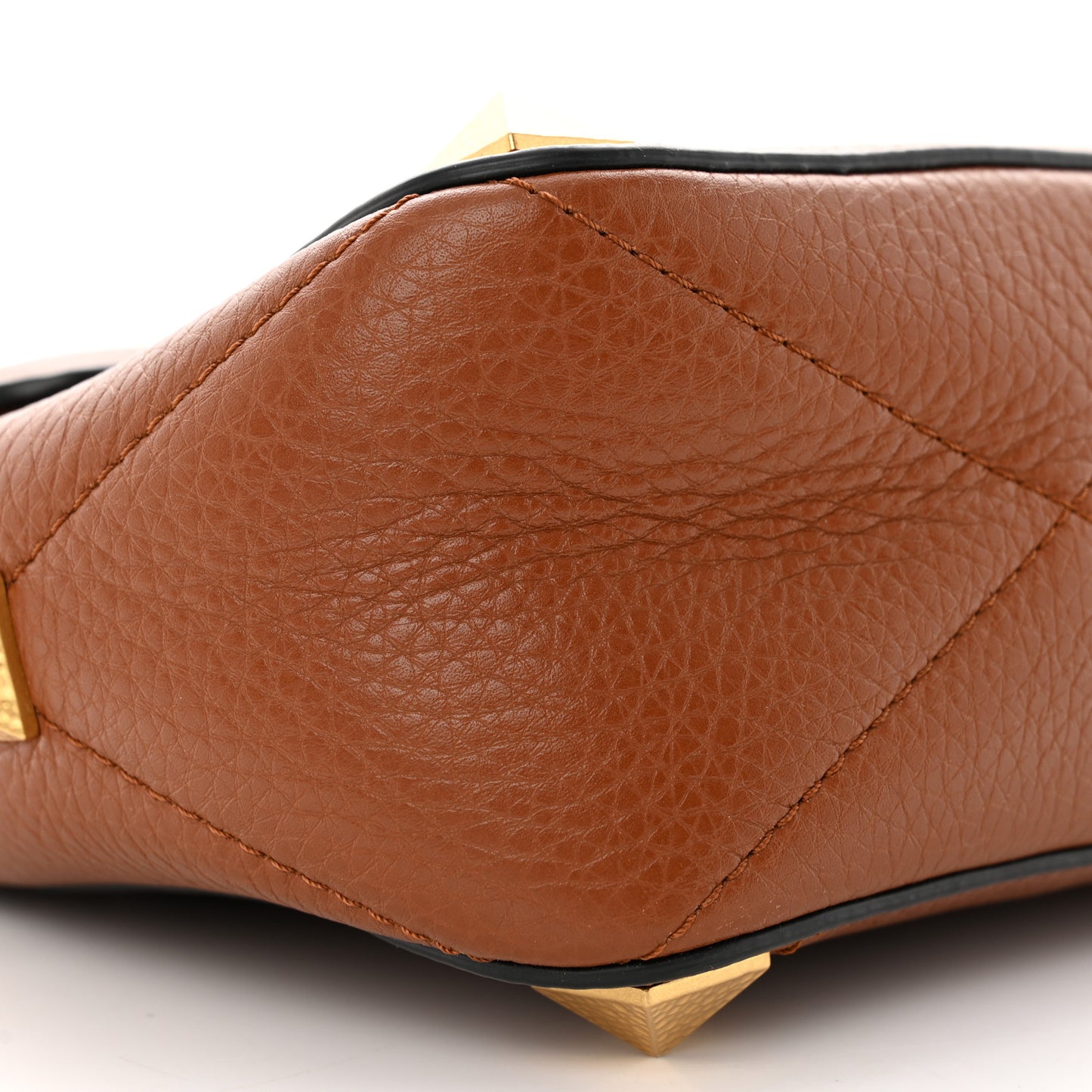 Grained Calfskin Large Roman Stud Shoulder Bag Selleria