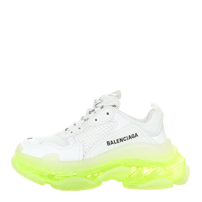Balenciaga Fabric Mesh Clear Sole Fluo Womens Triple S Sneakers 36 White Fluo Yellow 1 of 12