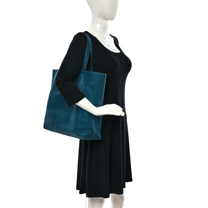 Hermes Taurillon Clemence Double Sens 36 Reversible Tote Deep Bleu Vert Bosphere 2 of 13