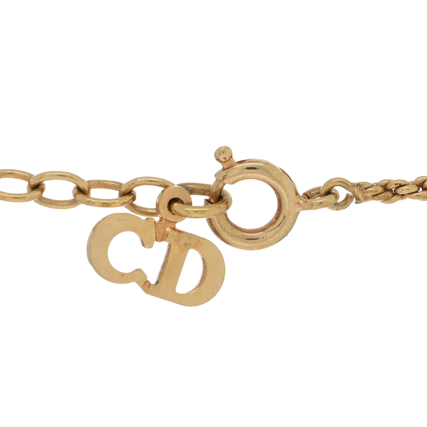 Metal CD Logo Pendant Necklace Gold