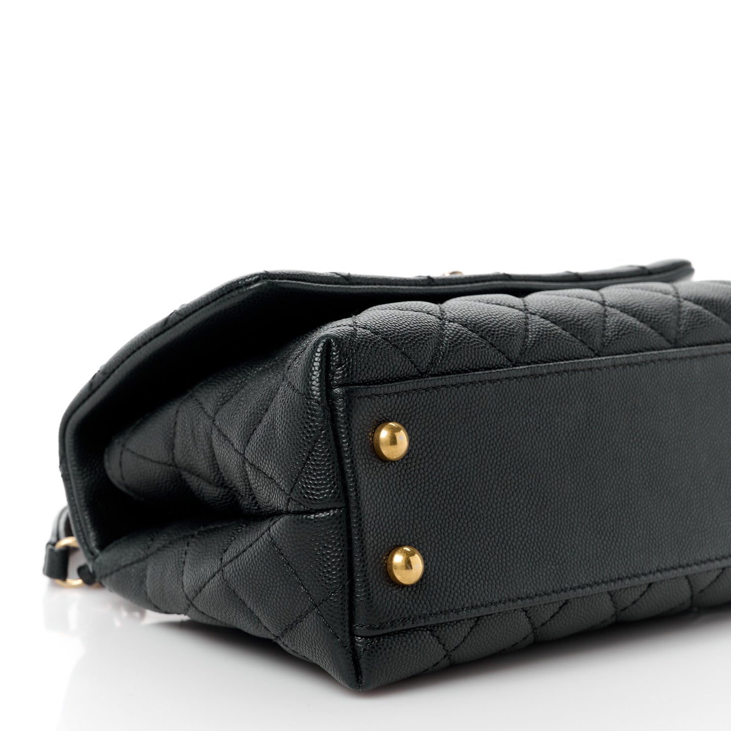 Caviar Quilted Mini Coco Handle Flap Black