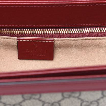 Gucci GG Supreme Monogram Azalea Calfskin Horsebit 1955 Shoulder Bag Beige Ebony New Cherry Red 6 of 10