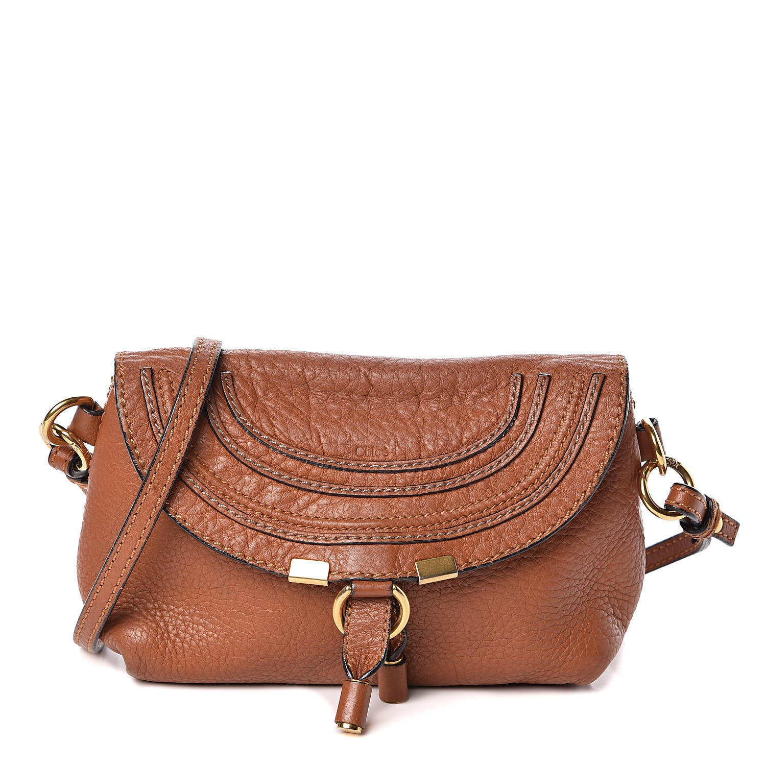 Chloe Calfskin Marcie Pochette Crossbody Bag Tan 1 of 12
