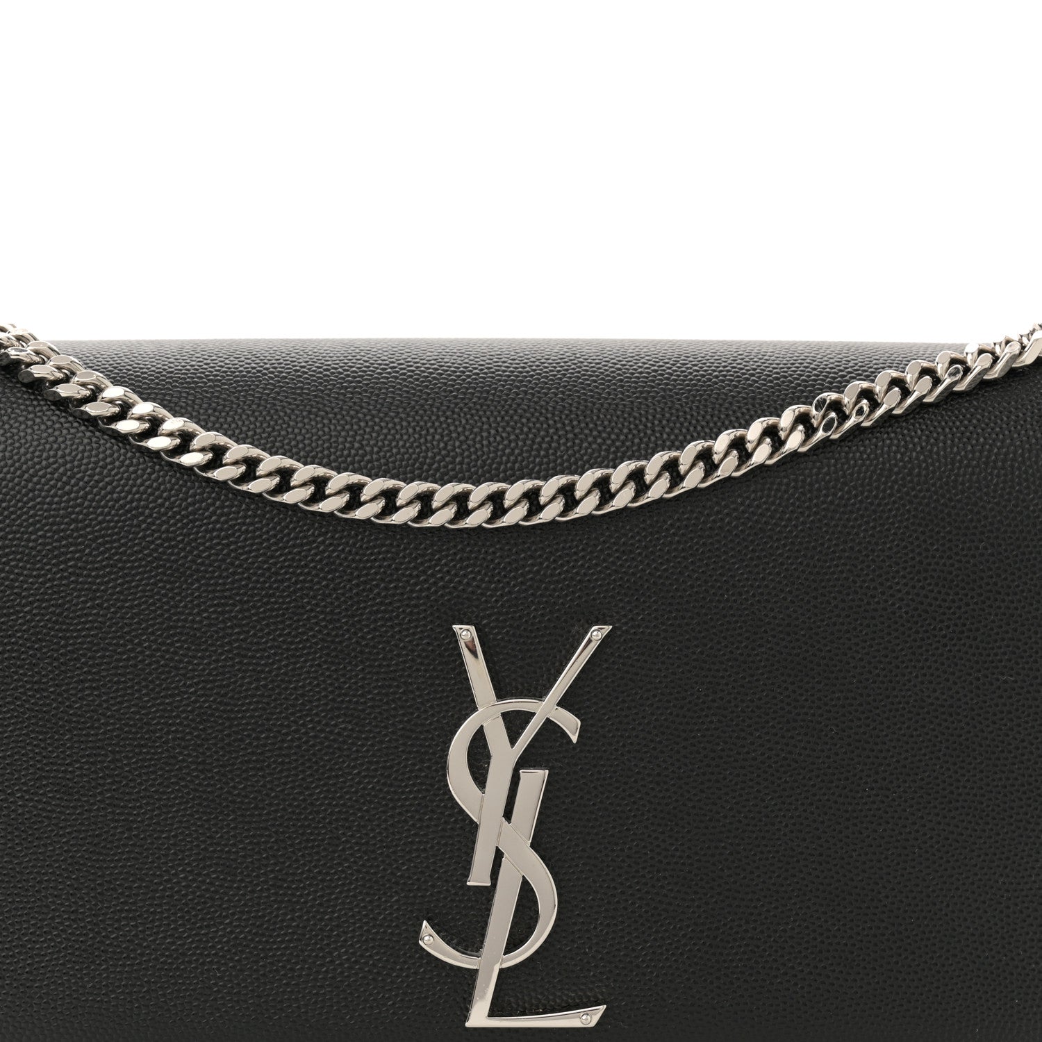 Saint Laurent Grain De Poudre Medium Classic Monogram Kate Satchel Black 8 of 10