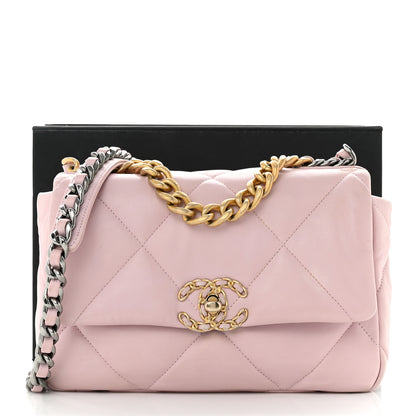 Chanel Lambskin Quilted Medium Chanel 19 Flap Light Pink 11 of 11