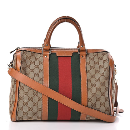 Gucci Monogram Vintage Web Medium Boston Tobacco 1 of 19