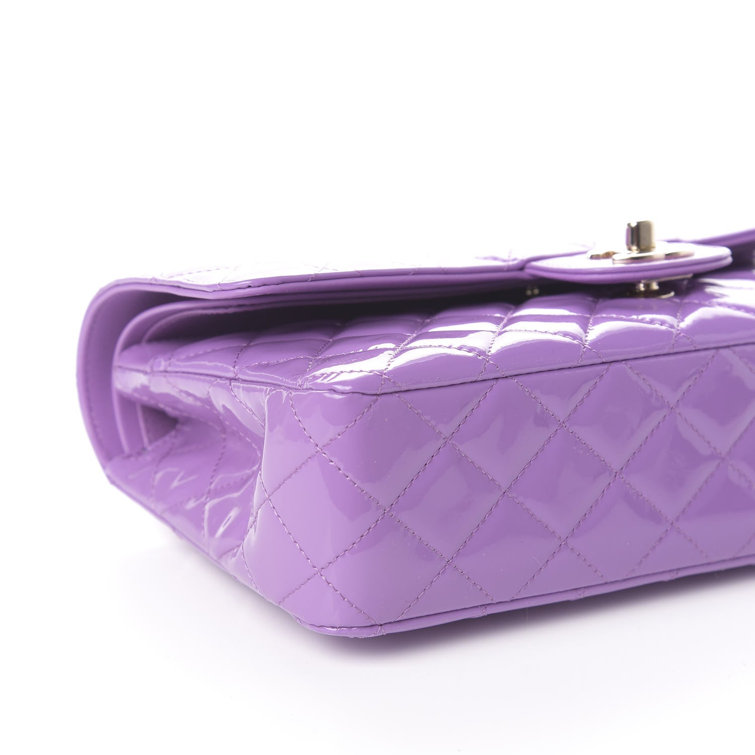 Chanel Patent Quilted Medium Double Flap Light Purple 8 of 9