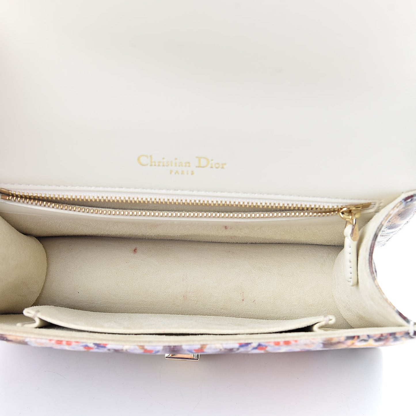 Calfskin Printed Small KaleiDiorscopic Diorama Flap Bag Latte Multicolor