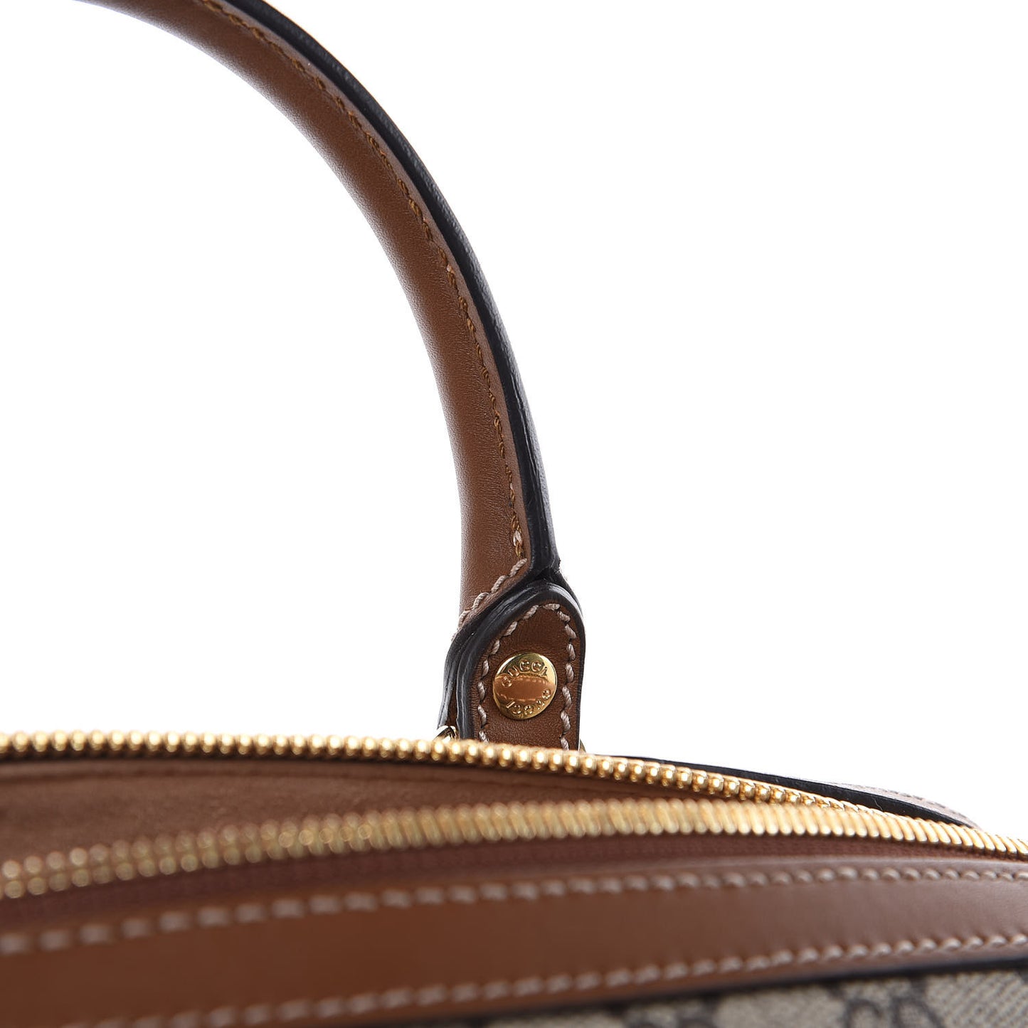 GG Supreme Monogram Floral Embroidered Small Boston Brown