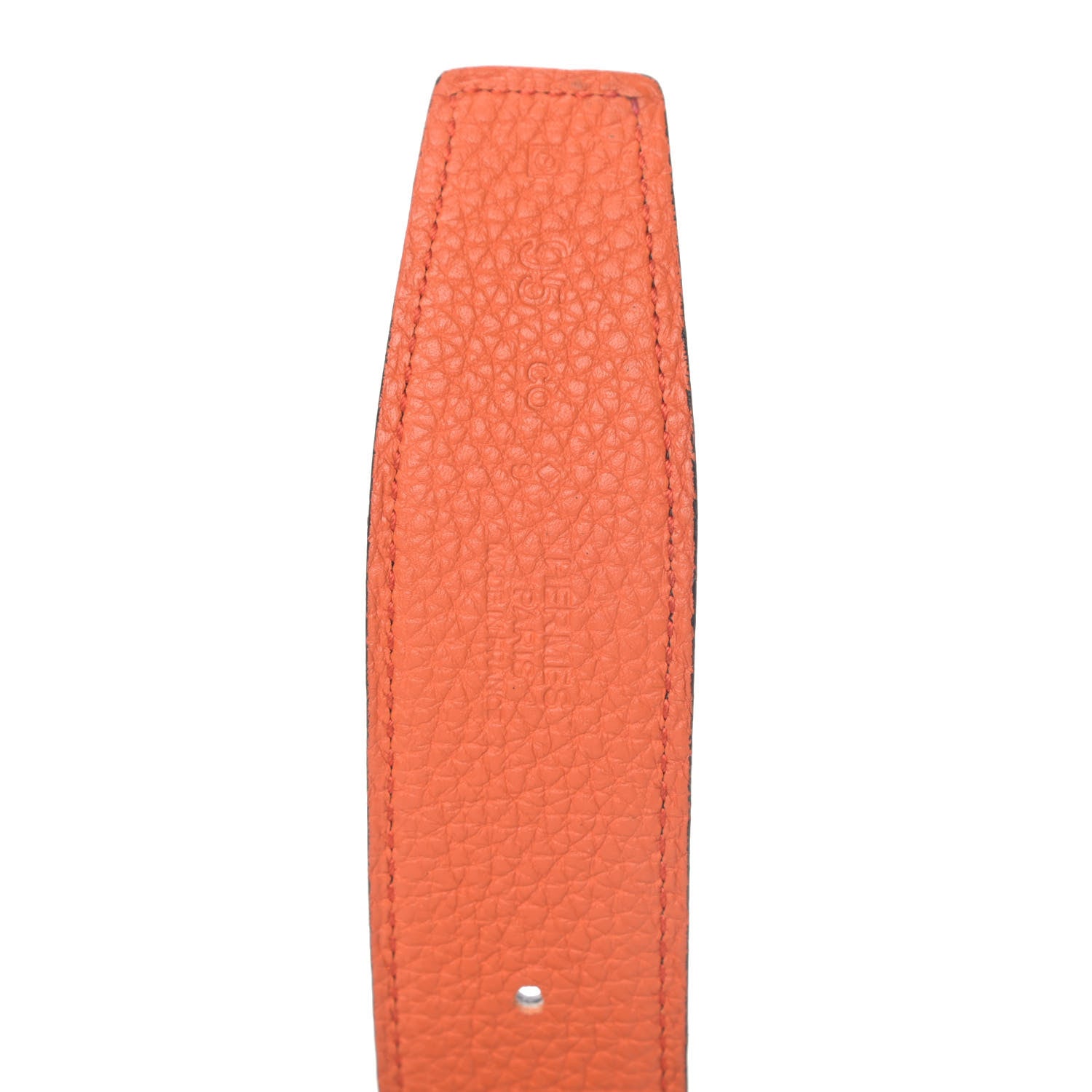 Hermes Box Togo 32mm H Belt 95 Chocolate Orange 3 of 4