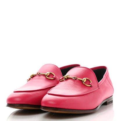 Gucci Lambskin Womens Brixton Horsebit Loafers 35.5 Hot Pink 3 of 13