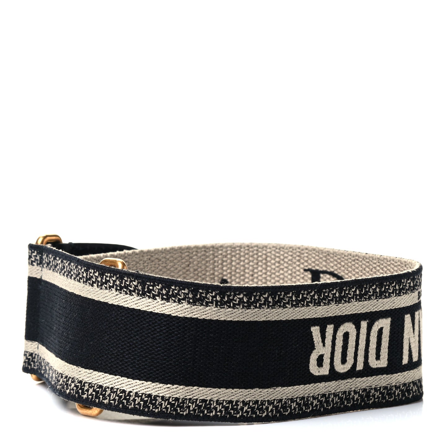 Canvas Embroidered Shoulder Strap Black