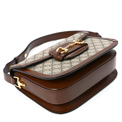 Gucci GG Supreme Monogram Horsebit 1955 Shoulder Bag Beige Brown Sugar 12 of 13