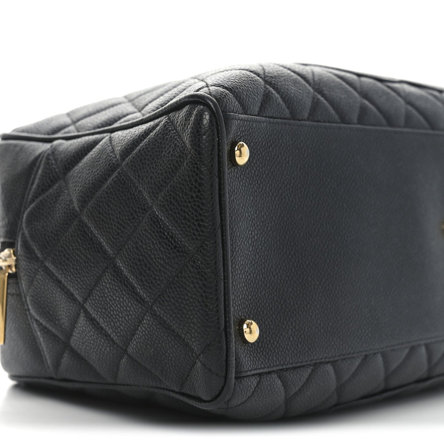 Caviar Quilted Large Bowler Black