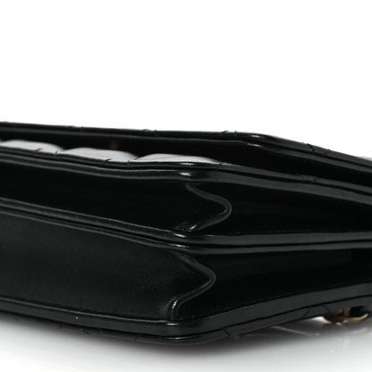 Chanel Lambskin Quilted CC Pearl Enamel Clutch on Chain WOC Black 11 of 13