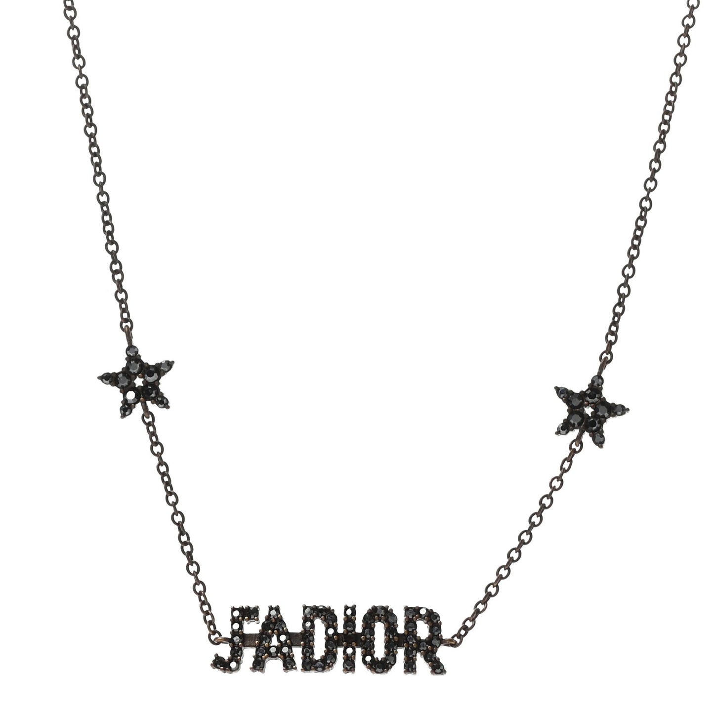 Metal Crystal J'Adior Choker Necklace Black