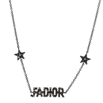 Christian Dior Metal Crystal J'Adior Choker Necklace Black 1 of 4