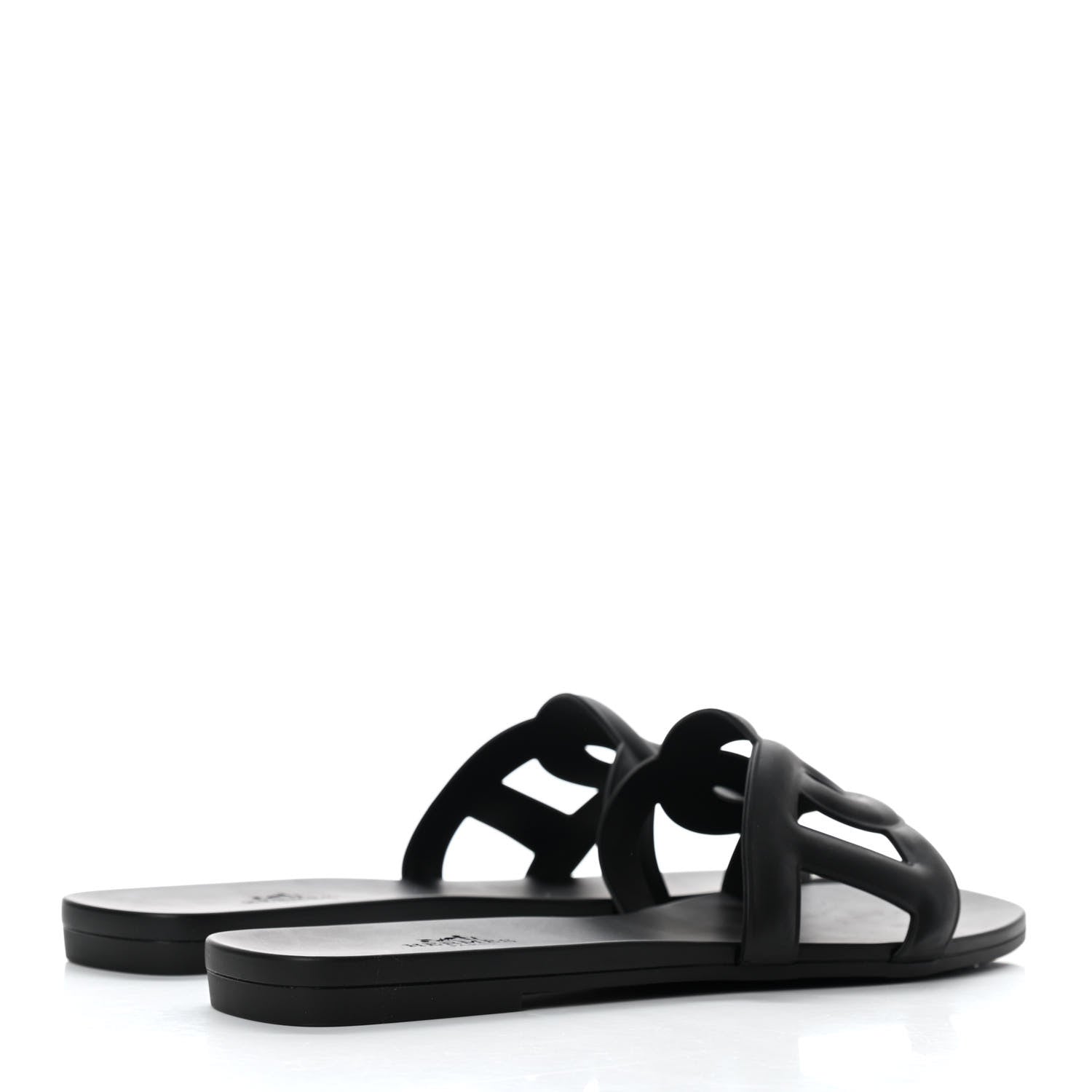 Hermes Rubber Aloha Sandals 38 Black 4 of 8
