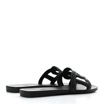 Hermes Rubber Aloha Sandals 38 Black 4 of 8
