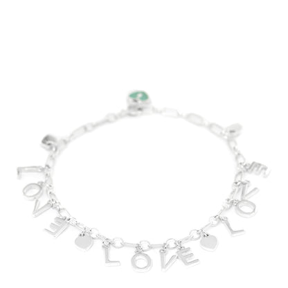 Tiffany Sterling Silver Enamel Love Charm Bracelet Blue 1 of 5