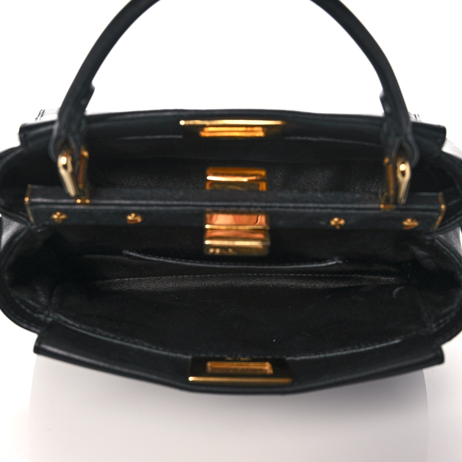 Fendi Nappa Mini Peekaboo Iconic Satchel Black 5 of 13