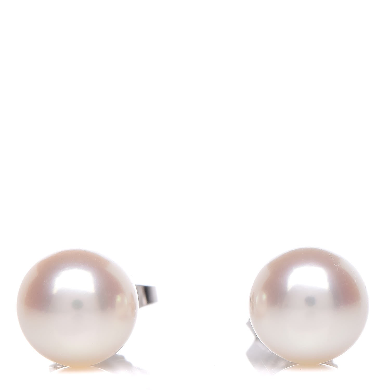 Tiffany 18K White Gold 7-7.5mm Pearl Stud Earrings 1 of 5