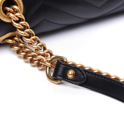 Gucci Calfskin Matelasse Small GG Marmont Shoulder Bag Black 17 of 19