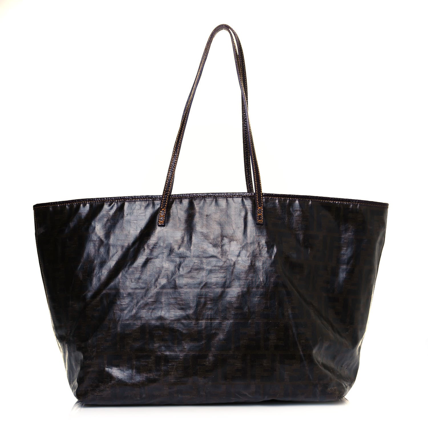 Fendi Zucca Spalmati Matrioska Large Roll Tote Tobacco Black 1 of 17