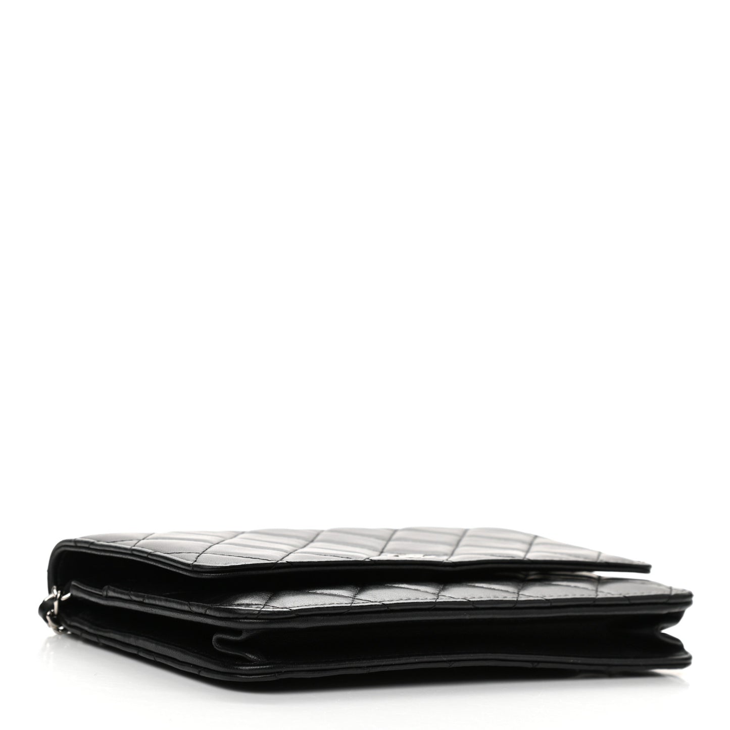 Lambskin Quilted Wallet On Chain WOC Black