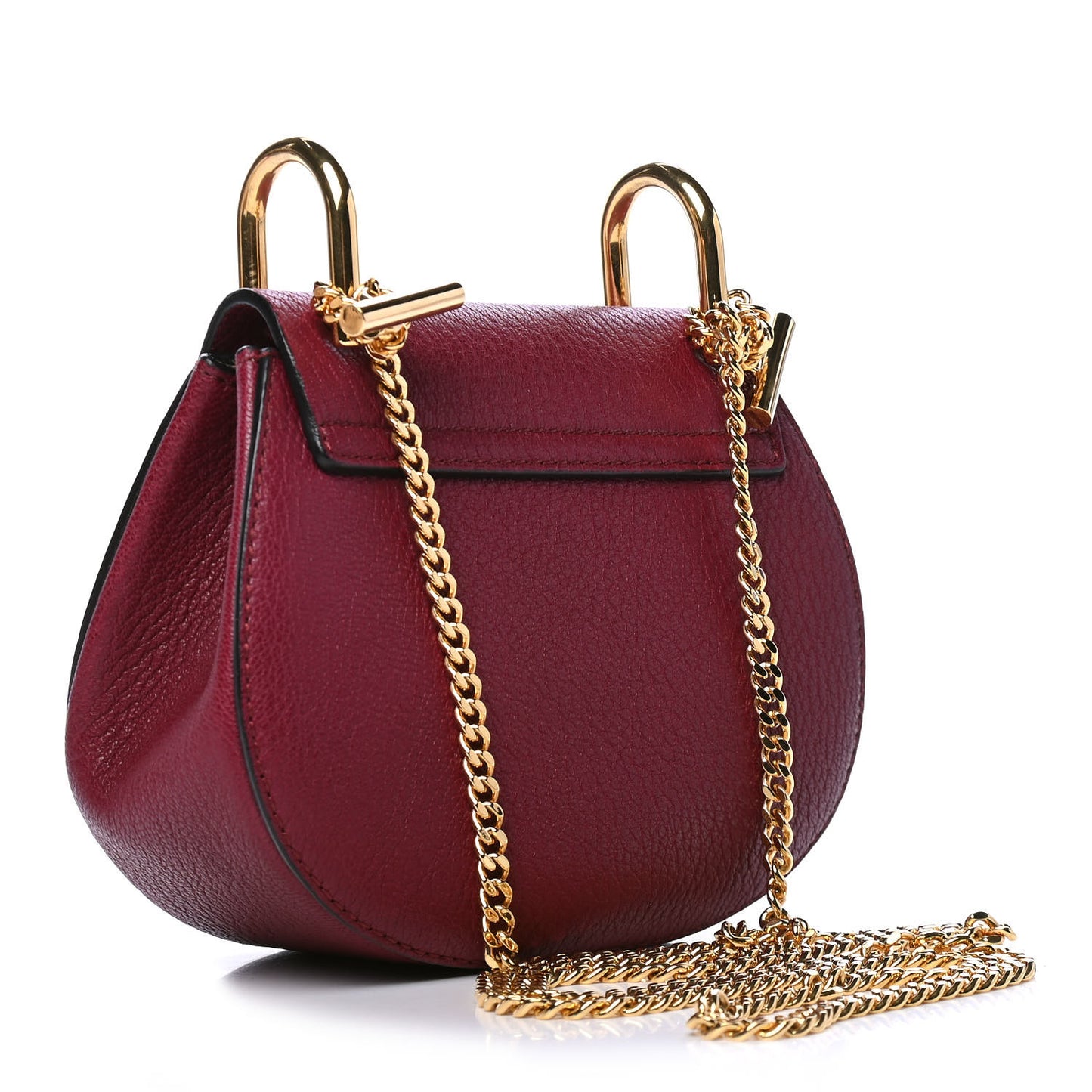 Grained Lambskin Nano Drew Shoulder Bag Wine Purple