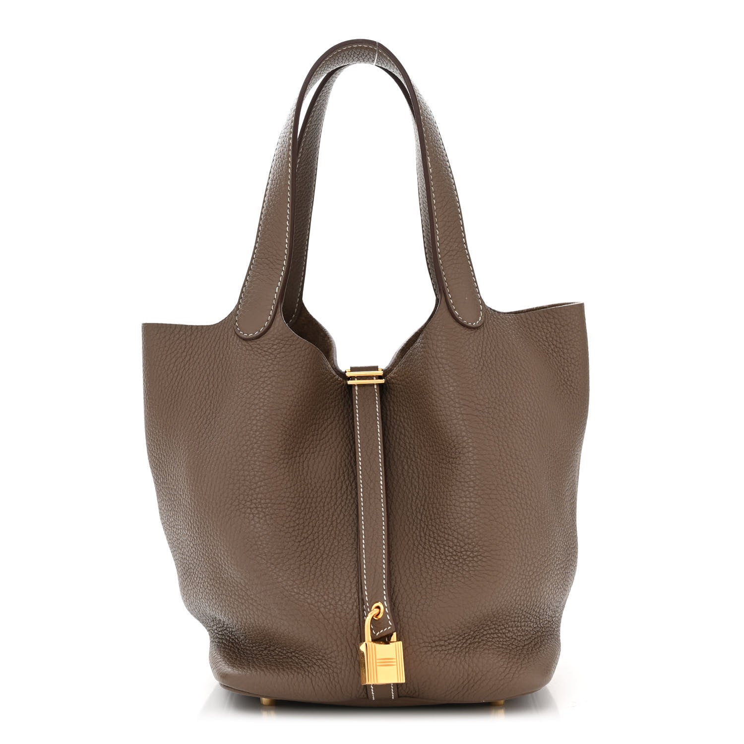Hermes Taurillon Clemence Picotin Lock 22 MM Etoupe 1 of 10