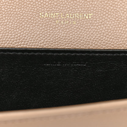 Saint Laurent Grain De Poudre Monogram Uptown Chain Wallet Dark Beige 8 of 11